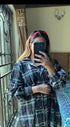 Black Korean Check Dress